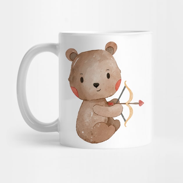 Cute Valentines Day Teddy Bear by MutchiDesign